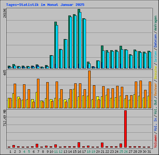 Tages-Statistik im Monat Januar 2025